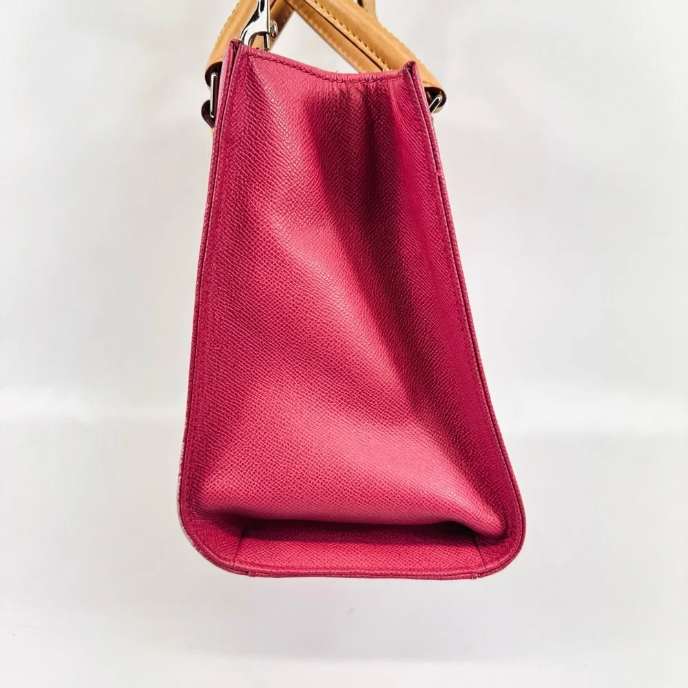 Dooney & Bourke Pink Pebbled Leather Janine Satchel Top Handle w crossbody strap - Picture 10 of 16